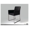 Tate Arm Chair Black Leatherette with Brushed Stainless Steel - Tate Arm Chair Black Leatherette with Brushed Stainless Steel