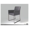 Tate Arm Chair Grey Leatherette with Brushed Stainless Steel - Lifestyle - Tate Arm Chair Grey Leatherette with Brushed Stainless Steel - Lifestyle