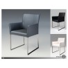 Tate Arm Chair Grey Leatherette with Brushed Stainless Steel - Tate Arm Chair Grey Leatherette with Brushed Stainless Steel