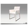 Tate Arm Chair White Leatherette with Brushed Stainless Steel - Tate Arm Chair White Leatherette with Brushed Stainless Steel