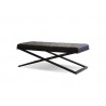 Crosstown Large Bench Black Leatherette with Matte Black Powder Coated Steel - Angled View - Crosstown Large Bench Black Leatherette with Matte Black Powder Coated Steel - Angled View