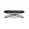 Crosstown Large Bench Black Leatherette with Matte Black Powder Coated Steel - Crosstown Large Bench Black Leatherette with Matte Black Powder Coated Steel
