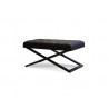 Crosstown Small Bench Black Leatherette with Matte Black Powder Coated Steel - Side Angled - Crosstown Small Bench Black Leatherette with Matte Black Powder Coated Steel - Side Angled