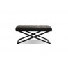 Crosstown Small Bench Black Leatherette with Matte Black Powder Coated Steel - Front - Crosstown Small Bench Black Leatherette with Matte Black Powder Coated Steel - Front