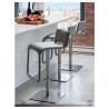 Azure Hydraulic Bar Stool Light Grey Leatherette with Brushed Stainless Steel - Azure Hydraulic Bar Stool Light Grey Leatherette with Brushed Stainless Steel
