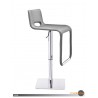 Azure Hydraulic Bar Stool Light Grey Leatherette with Brushed Stainless Steel - Side - Azure Hydraulic Bar Stool Light Grey Leatherette with Brushed Stainless Steel - Side