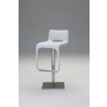 Azure Hydraulic Bar Stool White Leatherette with Brushed Stainless Steel - Angled - Azure Hydraulic Bar Stool White Leatherette with Brushed Stainless Steel - Angled