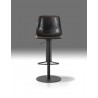 Beny Hydraulic Bar Stool Black Leatherette with Black Powder Coated Steel - Front - Beny Hydraulic Bar Stool Black Leatherette with Black Powder Coated Steel - Front
