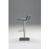 Hydraulic Bar Stool Grey Leatherette with Brushed Stainless Steel  - Back Angle - Hydraulic Bar Stool Grey Leatherette with Brushed Stainless Steel  - Back Angle