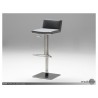 Hydraulic Bar Stool Grey Leatherette with Brushed Stainless Steel  - Hydraulic Bar Stool Grey Leatherette with Brushed Stainless Steel 