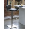 Hydraulic Bar Stool Grey Leatherette with Brushed Stainless Steel  - Lifestyle - Hydraulic Bar Stool Grey Leatherette with Brushed Stainless Steel  - Lifestyle