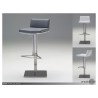 Hydraulic Bar Stool Grey Leatherette with Brushed Stainless Steel  - Hydraulic Bar Stool Grey Leatherette with Brushed Stainless Steel 