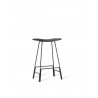 Canaria Bar Stool Black Leather Seat with Black Powder Coated Steel - Angled View - Canaria Bar Stool Black Leather Seat with Black Powder Coated Steel - Angled View