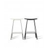 Canaria Bar Stool Black and White Leather Seat with Black Powder Coated Steel - Canaria Bar Stool Black and White Leather Seat with Black Powder Coated Steel