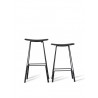 Canaria Bar Stool Black Leather Seat with Black Powder Coated Steel - Canaria Bar Stool Black Leather Seat with Black Powder Coated Steel