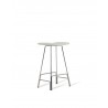 Canaria Bar Stool White Leather Seat with Black Powder Coated Steel - Angled View - Canaria Bar Stool White Leather Seat with Black Powder Coated Steel - Angled View