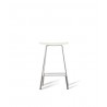 Canaria Bar Stool White Leather Seat with Black Powder Coated Steel - Front - Canaria Bar Stool White Leather Seat with Black Powder Coated Steel - Front
