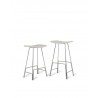 Canaria Bar Stool White Leather Seat with Black Powder Coated Steel - 2 pcs - Canaria Bar Stool White Leather Seat with Black Powder Coated Steel - 2 pcs