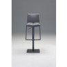 Dove Hydraulic Bar Stool Grey Leatherette with Brushed Stainless Steel - Front - Dove Hydraulic Bar Stool Grey Leatherette with Brushed Stainless Steel - Front