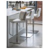 Neo Hydraulic Bar Stool White Leatherette with Brushed Stainless Steel - Lifestyle