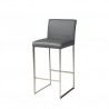 Tate Bar Stool Grey Leatherette with Brushed Stainless Steel  - Tate Bar Stool Grey Leatherette with Brushed Stainless Steel 