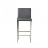 Tate Bar Stool Grey Leatherette with Brushed Stainless Steel  - Tate Bar Stool Grey Leatherette with Brushed Stainless Steel 