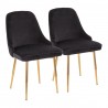 LumiSource Marcel Dining Chair - Set of 2 - Black in Gold Legs  - LumiSource Marcel Dining Chair - Set of 2 - Black in Gold Legs 