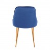 LumiSource Marcel Dining Chair - Set of 2 - Blue in Gold Legs - Rear - LumiSource Marcel Dining Chair - Set of 2 - Blue in Gold Legs - Rear