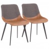 LumiSource Outlaw Two-Tone Chair - Set of 2 - BROWN+GREY  - LumiSource Outlaw Two-Tone Chair - Set of 2 - BROWN+GREY 