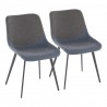 LumiSource Outlaw Two-Tone Chair - Set of 2 - BLUE+GREY - LumiSource Outlaw Two-Tone Chair - Set of 2 - BLUE+GREY