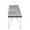 LumiSource Stefani Bench - GREY - Side - LumiSource Stefani Bench - GREY - Side