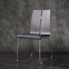 Lauren Dining Chair. Grey & Black Faux Leather - Lauren Dining Chair. Grey & Black Faux Leather