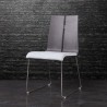 Lauren Dining Chair. Grey & White Faux Leather - Lauren Dining Chair. Grey & White Faux Leather