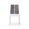 Lauren Dining Chair. Grey & White Faux Leather - Front - Lauren Dining Chair. Grey & White Faux Leather - Front