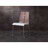 Lauren Dining Chair. Walnut & White Faux Leather - Lifestyle - Lauren Dining Chair. Walnut & White Faux Leather - Lifestyle