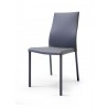 Ellie Dining Chair Gray Faux Leather Stackable - Ellie Dining Chair Gray Faux Leather Stackable