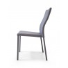 Ellie Dining Chair Gray Faux Leather Stackable - Side - Ellie Dining Chair Gray Faux Leather Stackable - Side