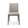 Stella Dining Chair With Taupe Faux Leather - Front - Stella Dining Chair With Taupe Faux Leather - Front