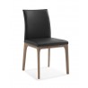 Stella Dining Chair With Black Faux Leather And Gray Walnut Veneer Base - Stella Dining Chair With Black Faux Leather And Gray Walnut Veneer Base