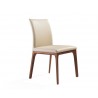 Stella Dining Chair With White Faux Leather And Gray Walnut Veneer Base - Stella Dining Chair With White Faux Leather And Gray Walnut Veneer Base