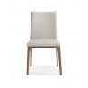 Stella Dining Chair With Taupe Faux Leather And Gray Walnut Veneer Base - Front - Stella Dining Chair With Taupe Faux Leather And Gray Walnut Veneer Base - Front