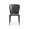 Hazel Dining Chair With Gray Faux Leather - Front - Hazel Dining Chair With Gray Faux Leather - Front