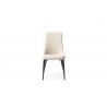 Luca Dining Chair In Taupe Faux Leather - Front - Luca Dining Chair In Taupe Faux Leather - Front