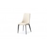 Luca Dining Chair In Taupe Faux Leather - Angled - Luca Dining Chair In Taupe Faux Leather - Angled