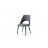 Audrey Dining Chair In Blue Navy Leather - Angled - Audrey Dining Chair In Blue Navy Leather - Angled
