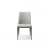 Carrie Dining Chair In Light Grey Faux Leather - Front - Carrie Dining Chair In Light Grey Faux Leather - Front