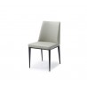 Carrie Dining Chair In Light Grey Faux Leather - Angled - Carrie Dining Chair In Light Grey Faux Leather - Angled