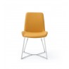 Aileen Dining Chair Yellow Faux Leather Dining Chair - Front - Aileen Dining Chair Yellow Faux Leather Dining Chair - Front