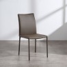 Candance Dining Chair In Taupe Leather - Candance Dining Chair In Taupe Leather