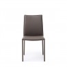 Candance Dining Chair In Taupe Leather - Front - Candance Dining Chair In Taupe Leather - Front